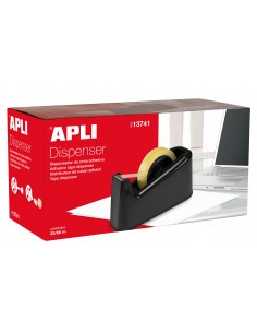 Apli Porta Cinta Trade - para Rollos de 33 y 66 - Facil de Usar y Transportar - Negro