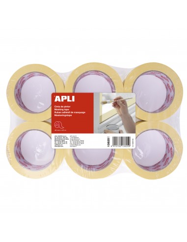 Apli Cinta Pintor 48mm x 45m - Adhesivo de Alta Resistencia - Facil de Cortar y Aplicar - Ideal para Pintura y Decoracion -