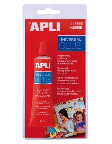 Apli Cola Universal - 40ml - Secado Rapido - Resistente al Agua - Transparente