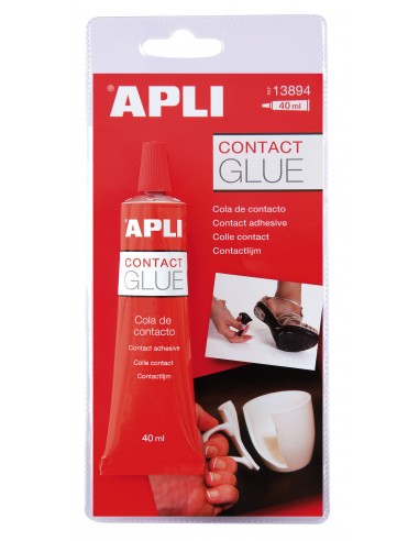 Apli Cola Contacto 40ml - Secado Rapido - Resistente al Agua y al Calor - Transparente