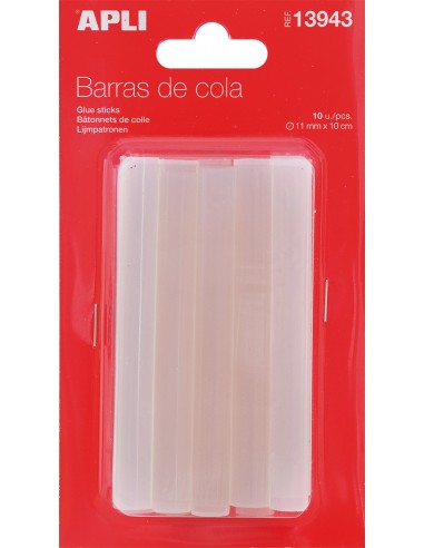 Apli Recambio de Barras de Adhesivo Termofusible - Ø11mmx10cm - Precision y Limpieza en Trabajos de Bricolaje y Manualidades