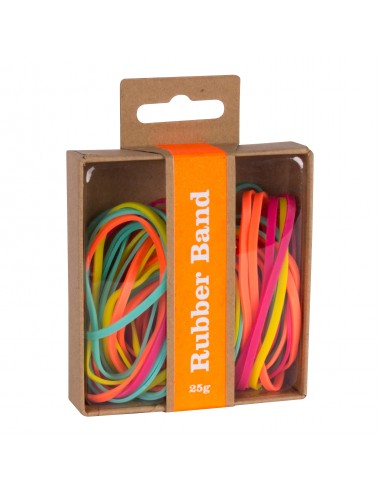 Apli Fluor Collection Gomas Elasticas - 25gr - Caja Kraft con Eurohole - Colores Fluorescentes-Fucsia-Amarillo-Naranja y