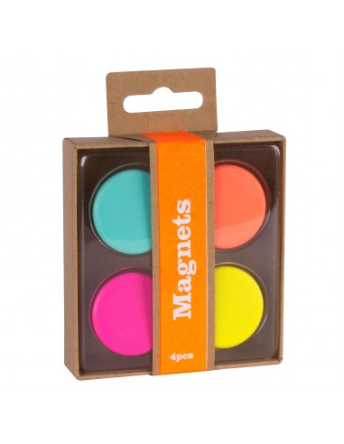 Apli Fluor Collection Imanes - Caja Kraft con 4 Imanes Fluorescentes Surtidos - Recambio para Expositor 15146