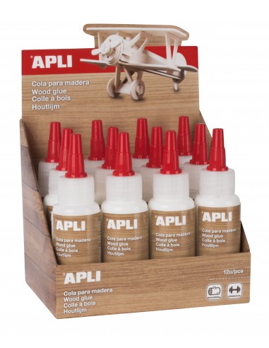 Apli Cola Madera 80ml - Gran Poder de Adhesion - Transparente al Secar - Aplicador de Precision Incluido - sin Disolventes