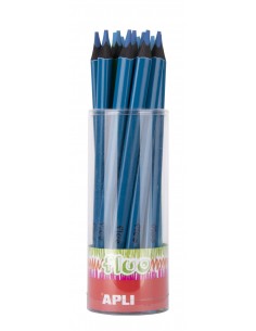 Apli Lapices Jumbo Fluor Azul - Triangulares de 5mm - Mejor Sujecion y Cobertura - Pack de 18 Unidades - Formato para