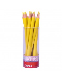 Apli Lapices Jumbo Pastel - Mina de 5mm - Forma Triangular para Niños - 10mm de Diametro - Pack de 18 Unidades