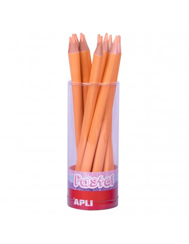 Apli Lapices Jumbo Pastel Salmon - Mina 5mm - Forma Triangular Ergonomica - Diametro 10mm-Largo 170mm - Pack 18 Unidades -