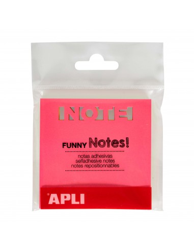 Apli Notas Adhesivas Troquelado Note 75x75mm Bloc 75 Hojas - 3 Colores Surtidos Fluorescentes - Ultra Adhesivas - Color