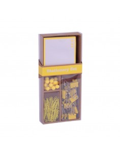 Apli Fluor Collection Set de Oficina - 25 Pins-80 Clips de 28mm-20 Pinzas Abatibles de 19mm y Notas Adhesivas de 100 Hojas