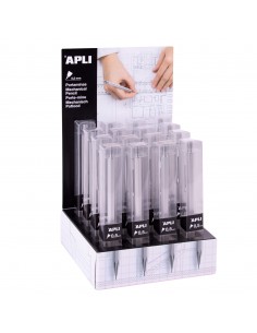 Apli Portaminas Metalicos - 0.5mm - Textura Soft - Forma Hexagonal - Capuchon de Metal - Goma de Borrar - 16 Unidades