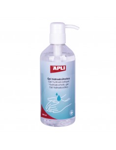 Apli Gel Hidroalcoholico Desinfectante - 500ml - 70-Etanol - sin Aclarado - Normativa Antivirica - Dosificador - Ideal