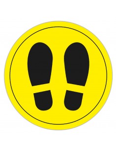 Apli Circulo Señalizacion Adhesivo Ilustracion Zapatos Ø30mm - Acabado Mate - Adhesivo Solvente Alta Resistencia - Color