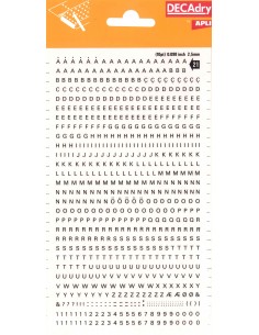 Apli Letras y Numeros Transferibles - 2.5mm - 731 Caracteres - Facil Aplicacion y Gran Adherencia - Negros