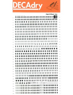 Apli Letras y Numeros Transferibles - 3mm - 888 Caracteres - Negros