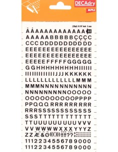 Apli Letras y Numeros Transferibles - 5mm - 339 Caracteres - Negros
