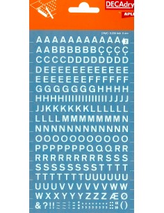 Apli Letras Transferibles Blancas 6mm - 258 Caracteres - Facil Aplicacion - Gran Adherencia - Versatil Blanco