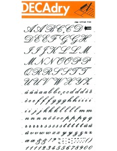 Apli Letras y Numeros Transferibles Super 12mm - 179 Caracteres - Negros Intensos