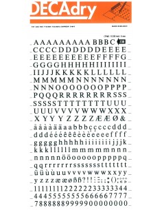 Apli Letras y Numeros Transferibles Super 6mm - 390 Caracteres - Negros Intensos