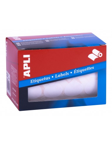 Apli Rollo Etiquetas Blancas Permanentes Ø 25.0mm