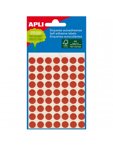 Apli Etiquetas Minibolsa Rojas Ø 8.0mm 3 Hojas
