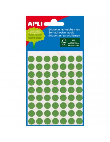 Apli Etiquetas Minibolsa Verdes Ø 8.0mm 3 Hojas