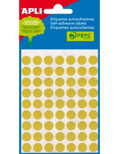Apli Etiquetas Minibolsa Amarillas Ø 10.0mm 5 Hojas