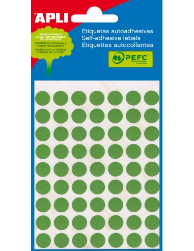 Apli Etiquetas Minibolsa Verdes Ø 10.0mm 5 Hojas