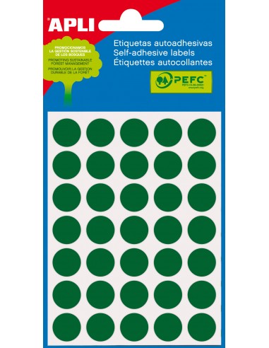 Apli Etiquetas Minibolsa Verdes Ø 13.0mm 5 Hojas