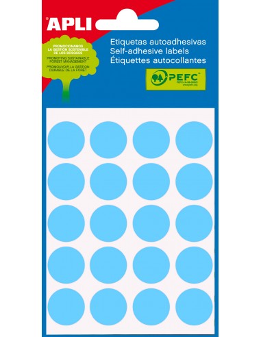 Apli Etiquetas Minibolsa Azules Ø 19.0mm 5 Hojas