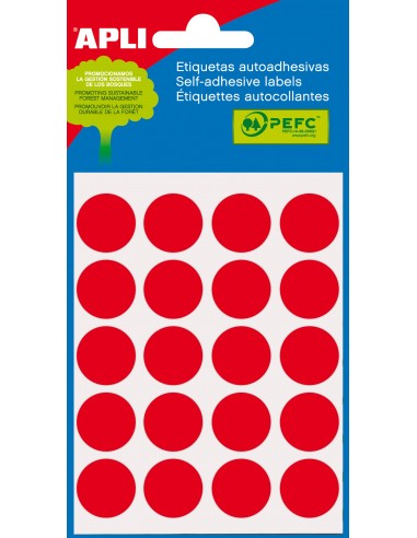 Apli Etiquetas Minibolsa Rojas Ø 19.0mm 5 Hojas