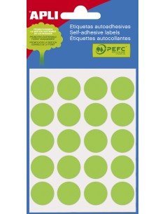 Apli Etiquetas Minibolsa Verdes Ø 19.0mm 5 Hojas