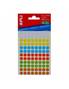 Apli Etiquetas Minibolsa Colores Surtidos Ø 8.0mm 3 Hojas