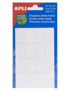 Apli Etiquetas Doble Frontal Blancas 16.0 x 22.0mm
