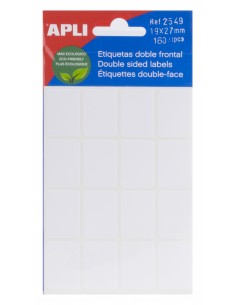 Apli Etiquetas Doble Frontal Blancas 19.0 x 27.0mm