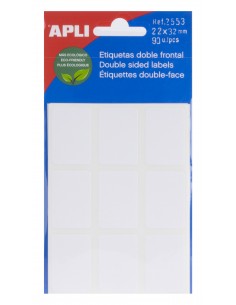 Apli Etiquetas Doble Frontal Blancas 22.0 x 32.0mm