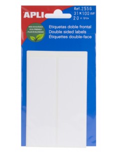 Apli Etiquetas Doble Frontal Blancas 31.0 x 100.0mm