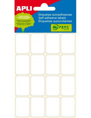 Apli Etiquetas Minibolsa Blancas 19.0 x 27.0mm 6 Hojas