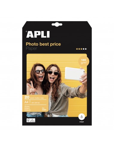Apli Papel Fotografico Photobasic A4 140g 20 Hojas