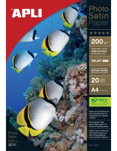 Apli Papel Fotografico Photosatin A4 200g 20 Hojas