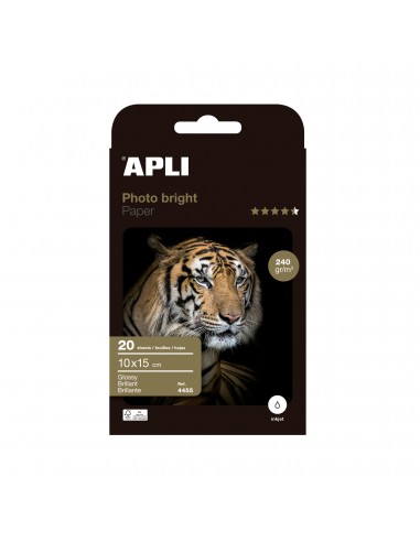 Apli Papel Fotografico Photobright 10 x 15 cm 240g 20 Hojas