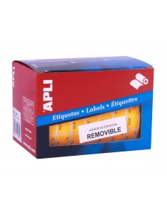 Apli Rollo Etiquetas PVP Naranja Fluorescente Removibles 12.0 x 18.0mm