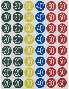Apli Etiquetas de Descuento -20--50-Ø 24mm 5 Hojas