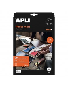 Apli Papel Fotografico Matt A4 170g 20 Hojas
