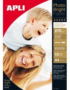 Apli Papel Fotografico Photobright Doble Cara A4 270g 10 Hojas