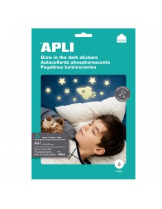 Apli Etiquetas Brillo en la Oscuridad 210 x 297mm 5 Hojas