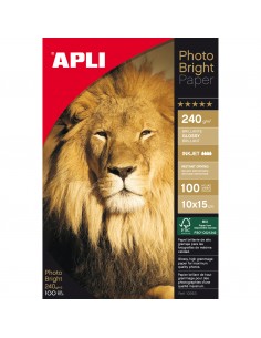 Apli Papel Fotografico Photobright 10 x 15 cm 240g 100 Hojas