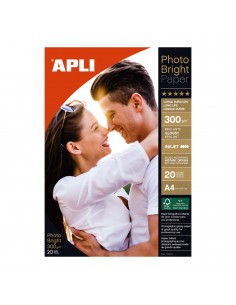 Apli Papel Fotografico Photobright Larga Duracion A4 300g 20 Hojas