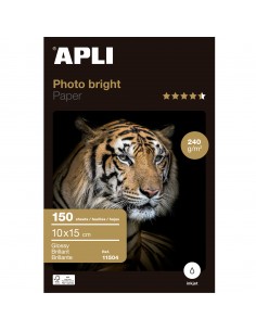 Apli Papel Fotografico Photobright 10 x 15 cm 240g 150 Hojas