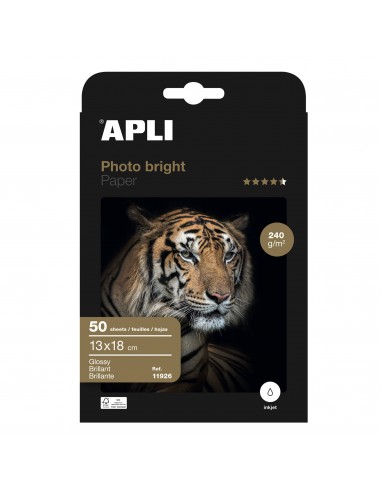 Apli Papel Fotografico Photobright 13 x 18 cm 240g 50 Hojas