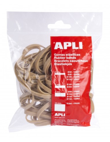 Apli Gomas Elasticas de Caucho Natural - Ø 160 x 5mm - Gran Elasticidad y Resistencia - Contenido 100 G